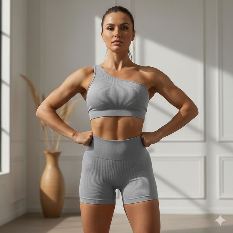 conjunto fitness ombro único
