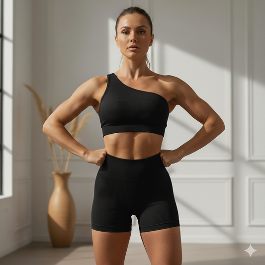 conjunto fitness ombro único