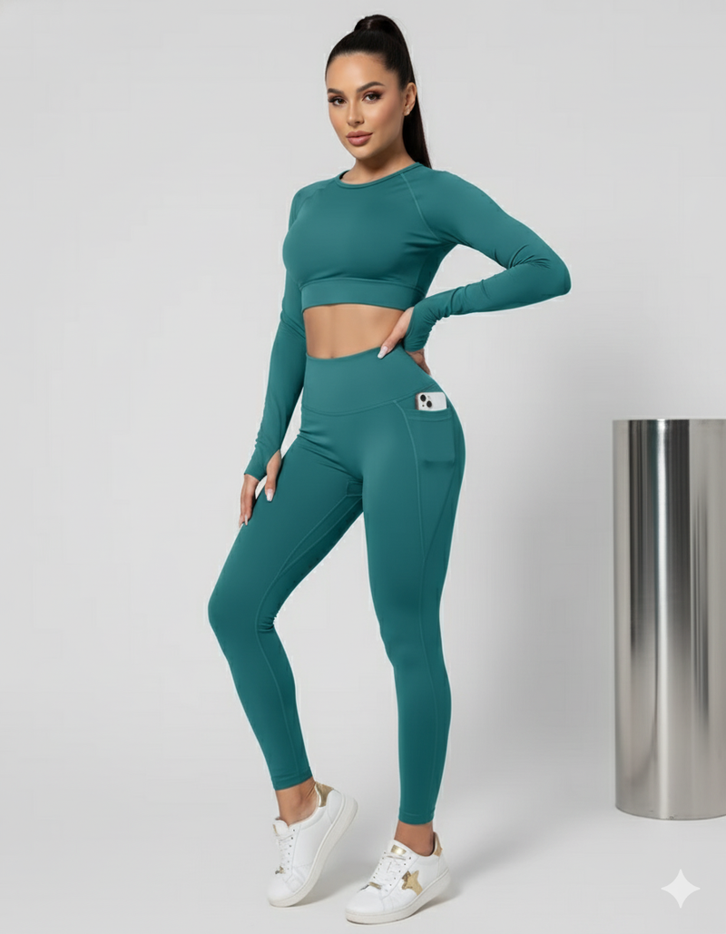 Legging Feminina Cintura Alta com Bolsos