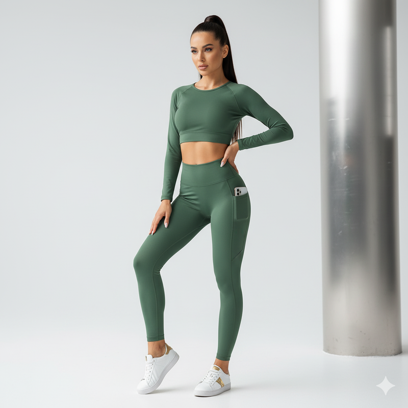 Legging Feminina Cintura Alta com Bolsos