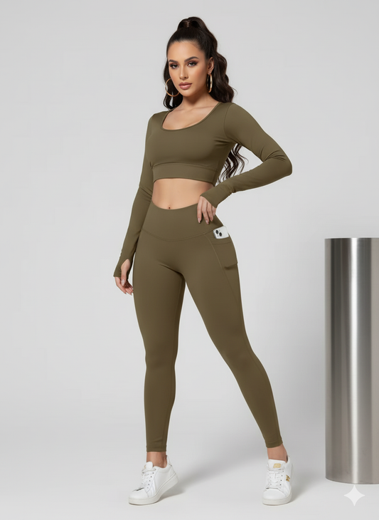 Legging Feminina Cintura Alta com Bolsos